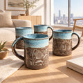 Handmade Pottery Mug with Rustic Blue Glaze