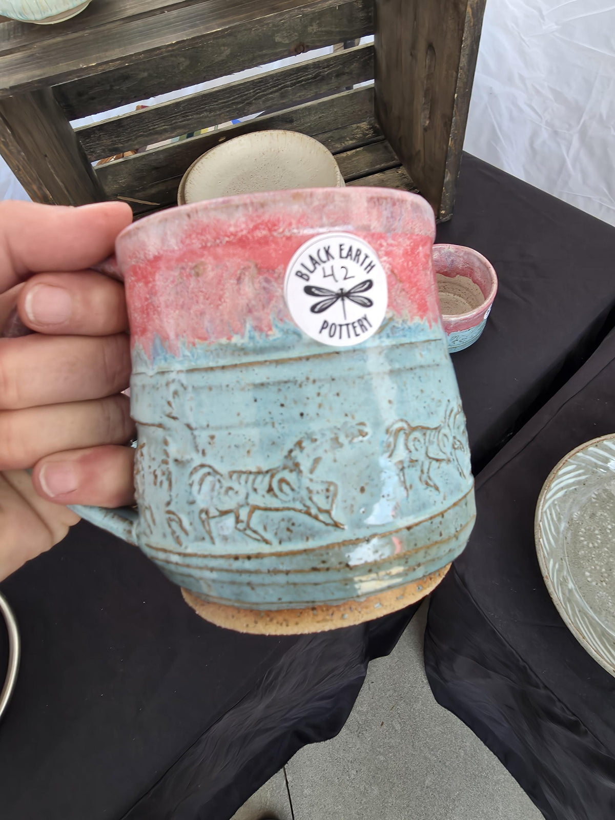 Pottery Mugs with Horse design