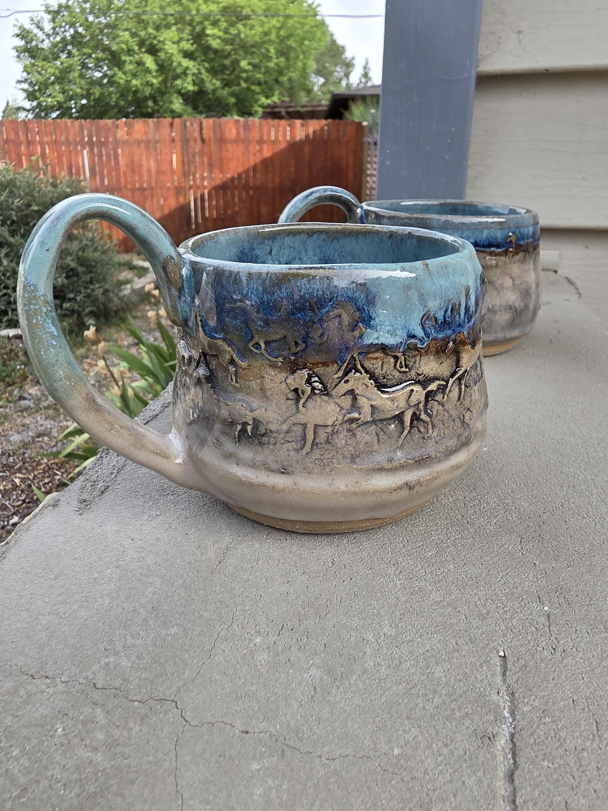 Pottery Mugs with Horse design