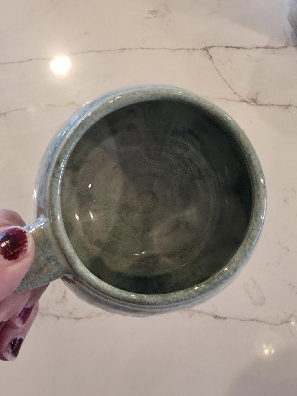 Pottery Mugs in multi colored glaze