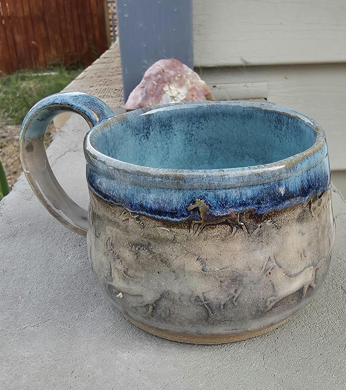 Pottery Mugs with Horse design