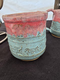 Pottery Mugs with Horse design