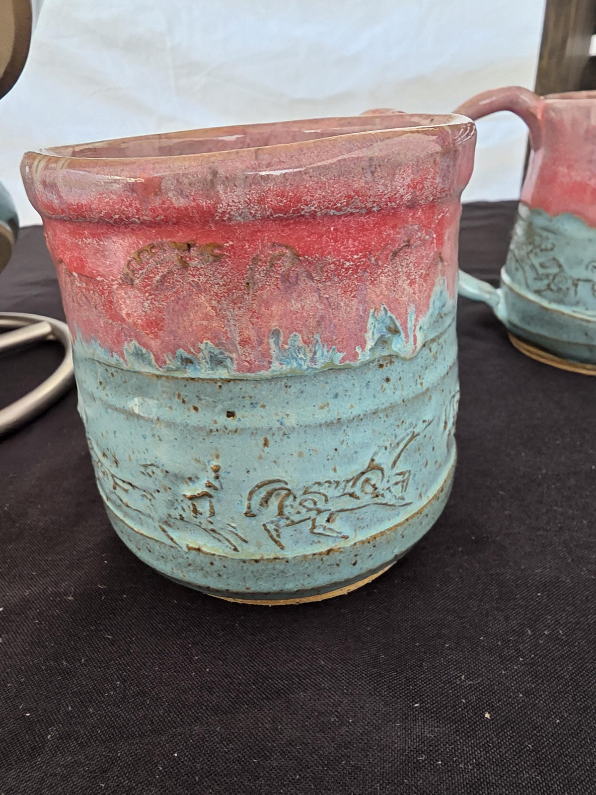 Pottery Mugs with Horse design