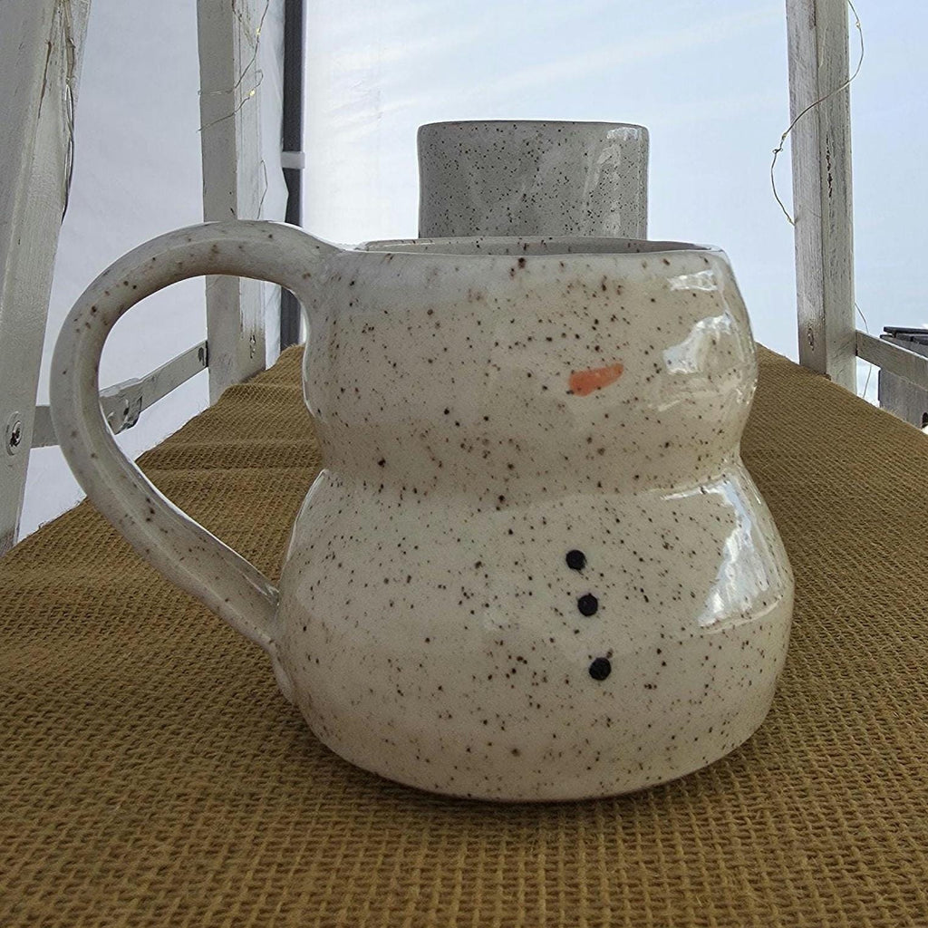 Snowman Pottery Mug: Large 16 oz mug