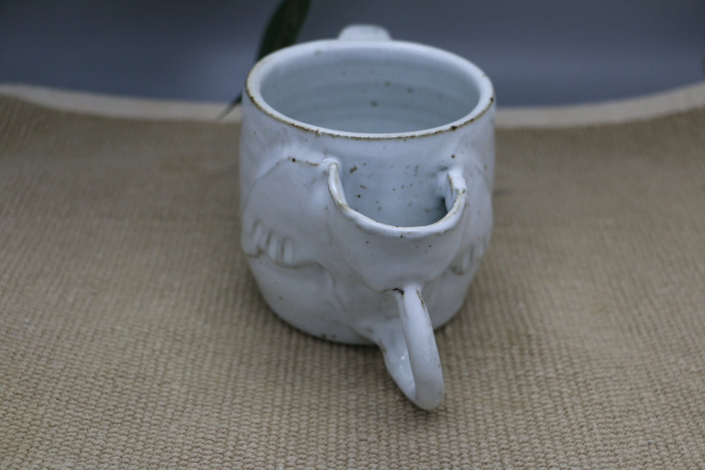 Handmade Ceramic Elephant Mug: Speckled Stoneware Pottery, 16 oz