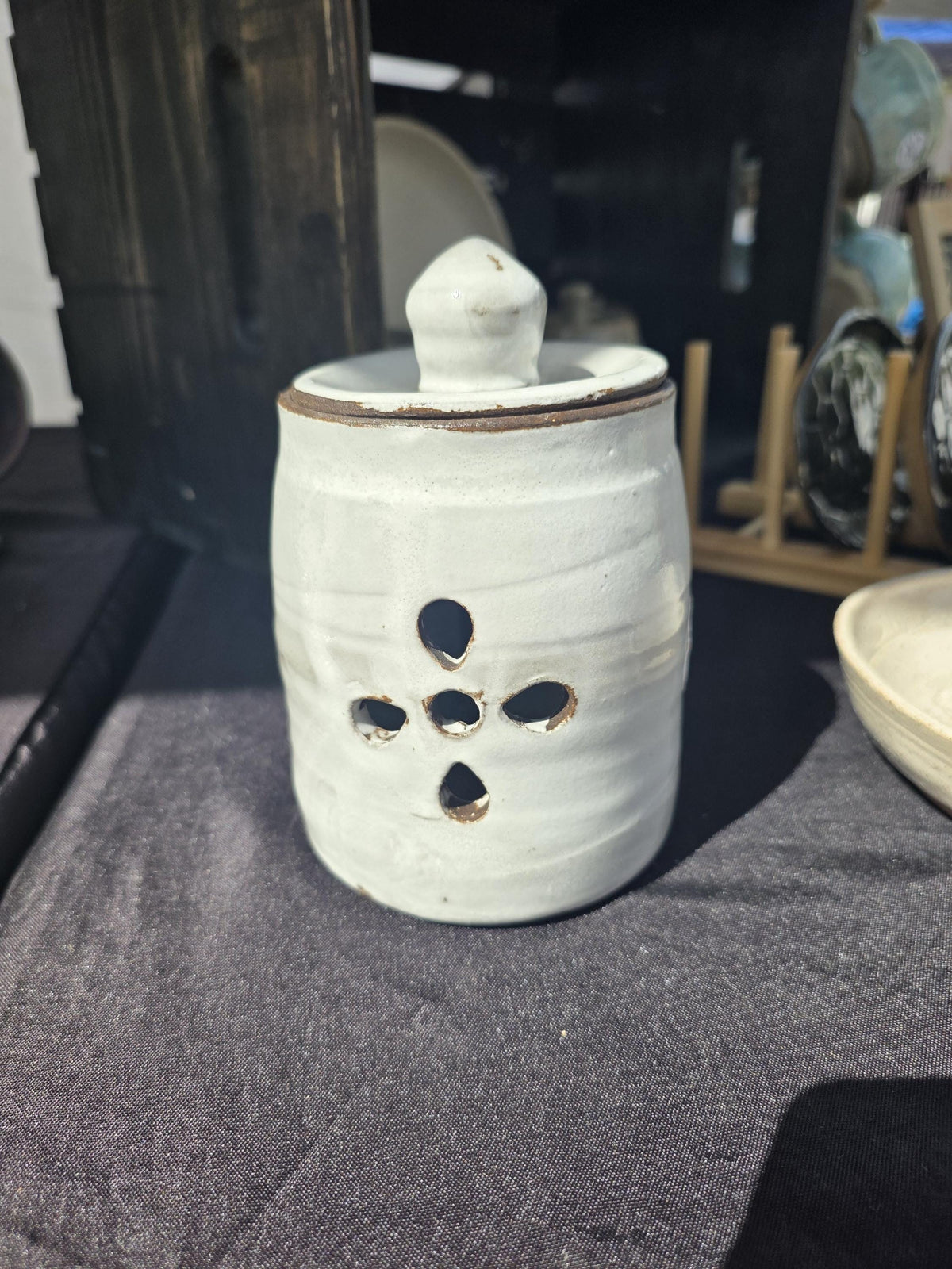 Stoneware Garlic Storage Jar