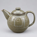 Beautiful handmade Teapot with slip inlay. Brown speckled clay with white desgin. Perfect for the tea lover in your life!
