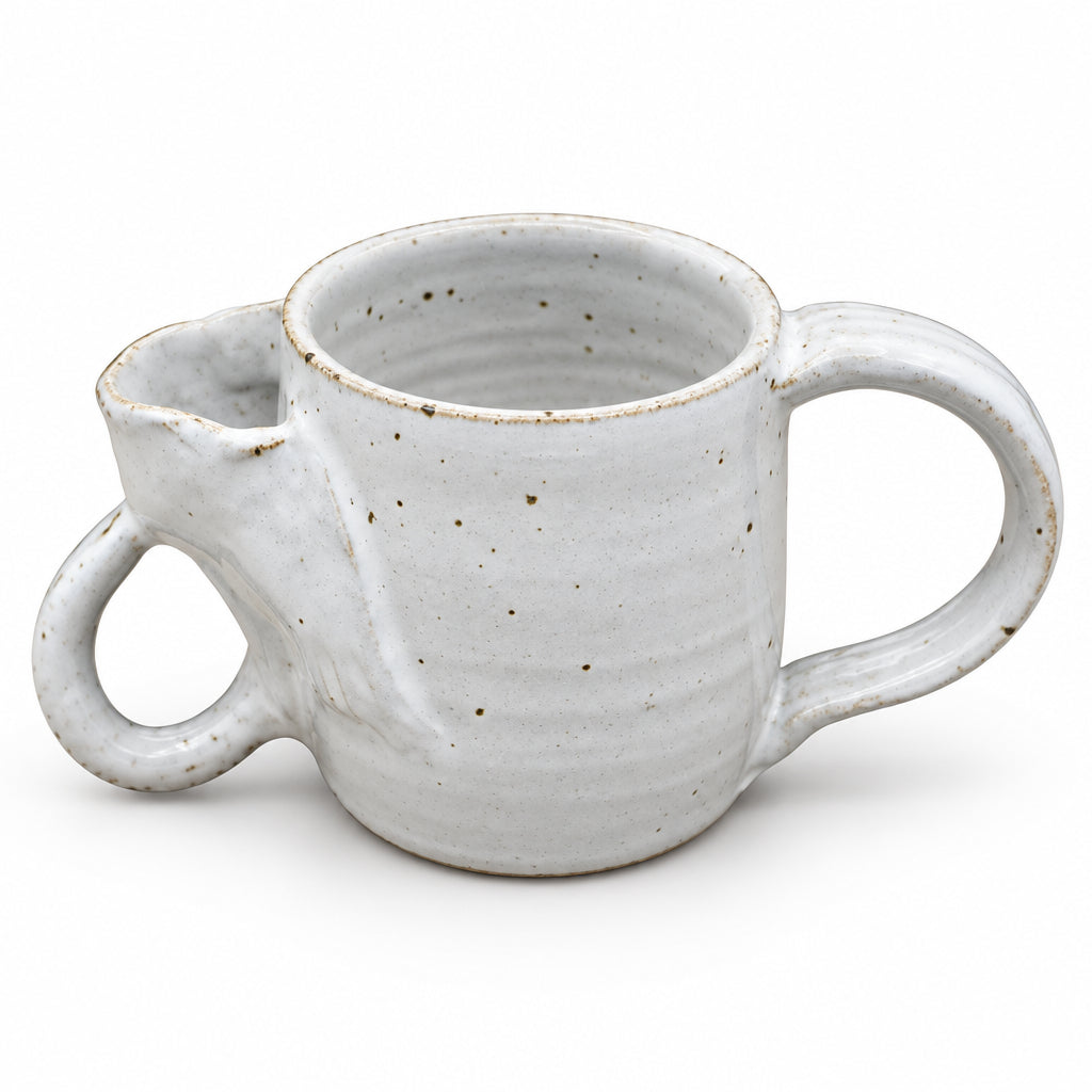 Handmade Ceramic Elephant Mug: Speckled Stoneware Pottery, 16 oz