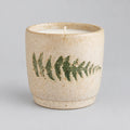 Handmade Pottery Candles with Leaf Design