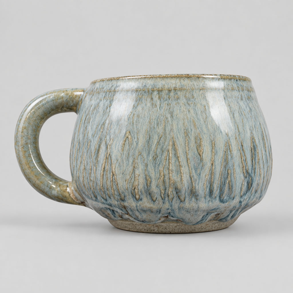 Pottery Mugs in multi colored glaze
