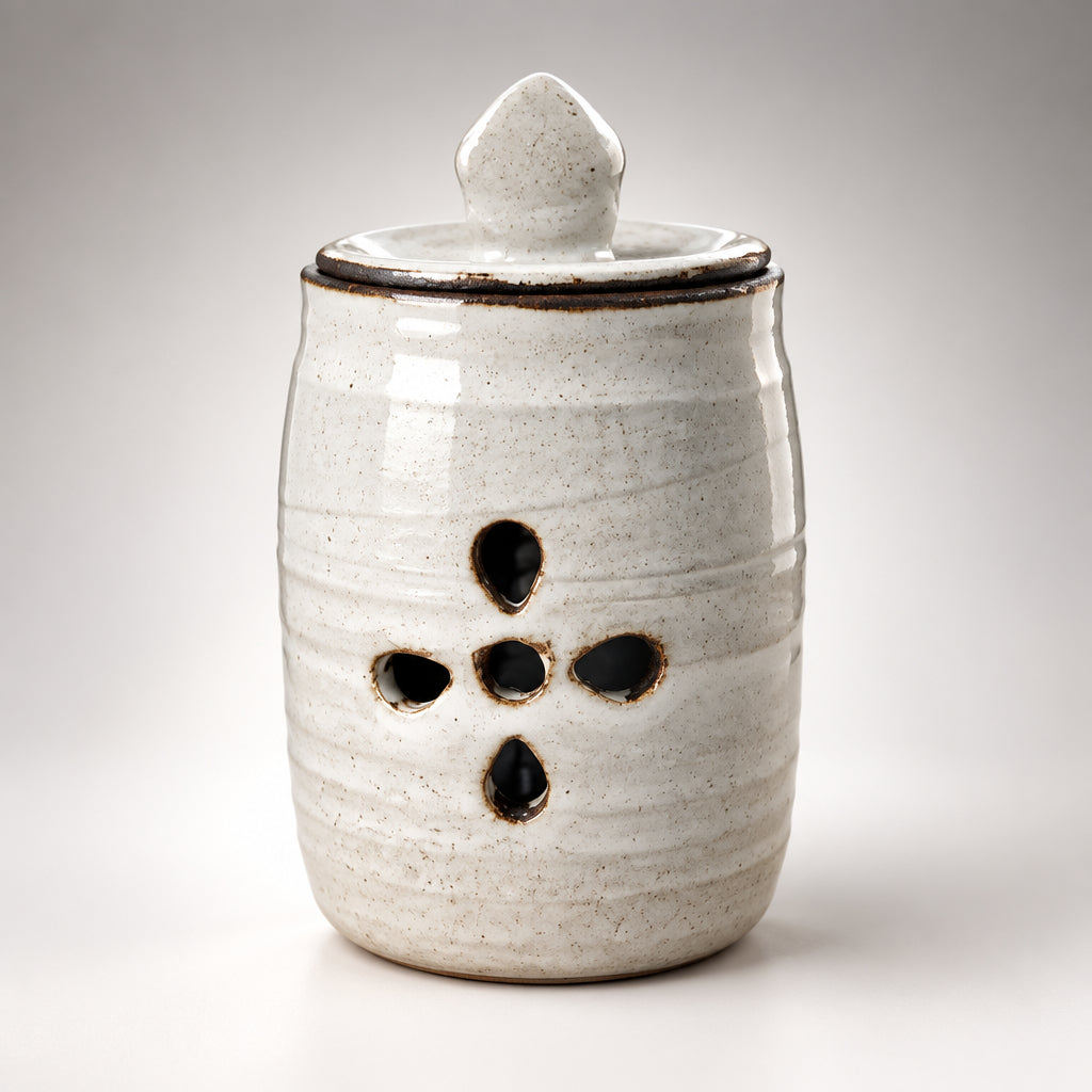 Stoneware Garlic Storage Jar